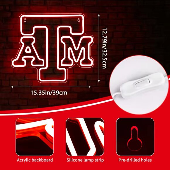 TEXAS A & M NEON LED SIGN - Picture 3 of 4